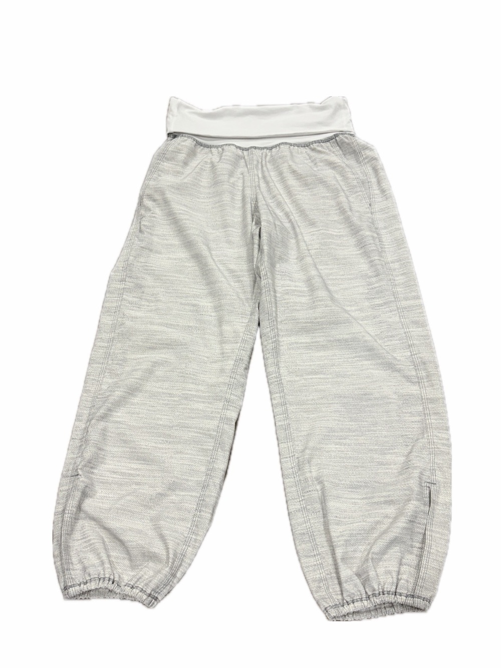 Lululemon Om Pant Commuter Denim White Fossil White Pants Sz 4 Lounge Fold Over